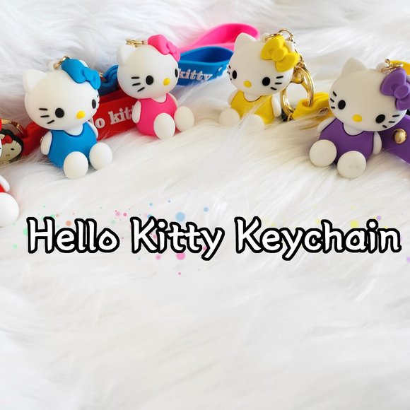 (Yellow) Hello Kitty Keychains, Cute Keychain, Keychain with Wristlet - Picture 3 of 3